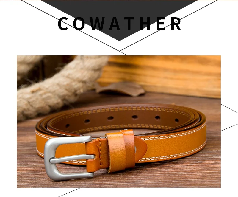 COWATHER, натуральная кожа, ремни для женщин, ширина 2,2 см, цветные, для девушек, ремень, Дамский, необычный, Воловья кожа, роскошный женский ремень, Прямая поставка