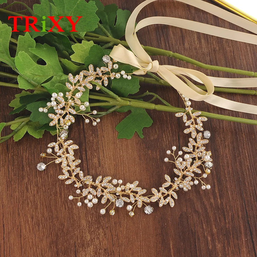 TRiXY H95 элегантные Стразы, бисероплетение, свадебные аксессуары для волос, цветочный жемчуг, бисер, свадебные аксессуары для свадьбы и вечеринки