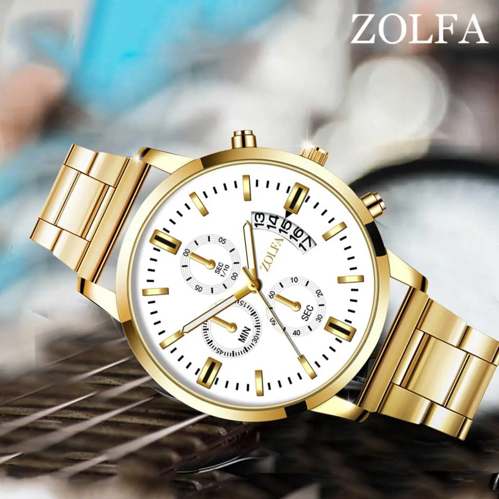 Mens Watches Top Brand Luxury Watches Quartz Watch Steel Dial Casual gold Bracele Watch relojes para hombre часы мужские#10