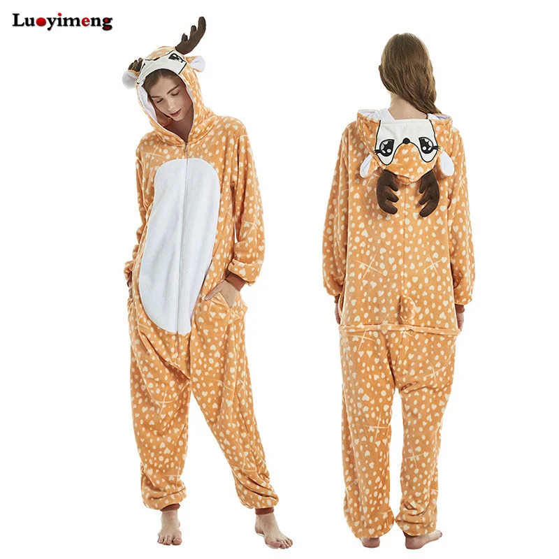 Кигуруми Stich Onesie Ночное белье для женщин и мужчин парные пижамы кигуруми Единорог