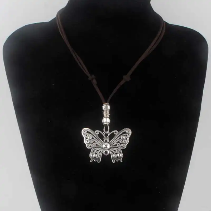 Женское колье макси с бабочкой|leather necklace|vintage necklacemaxi necklace |