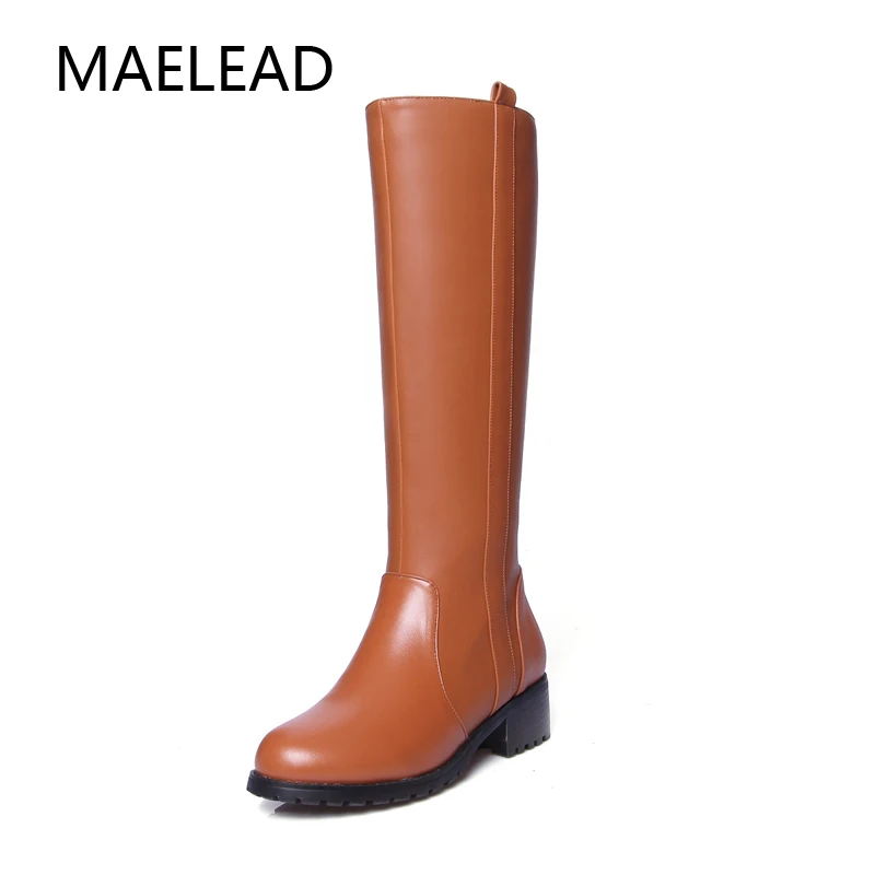 MAELEAD 2018 новый стиль Женские зимние ботинки из натуральной нешлифованной кожи до