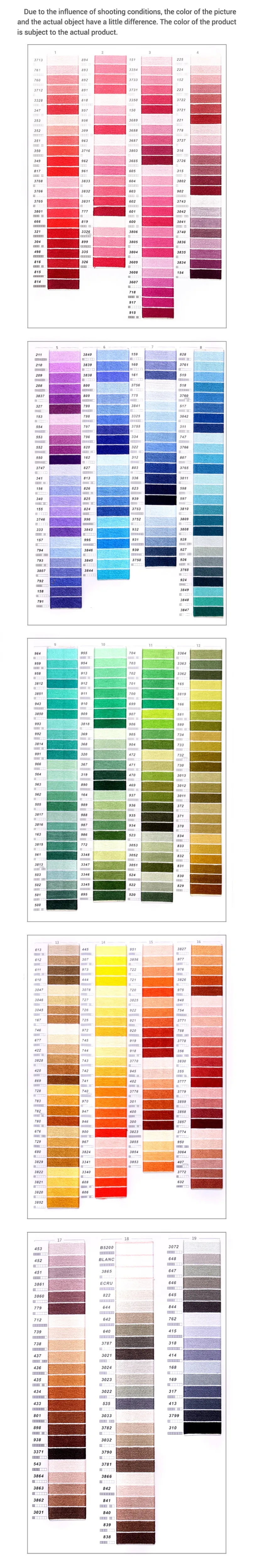 DMC Thread Color Chart With Names
