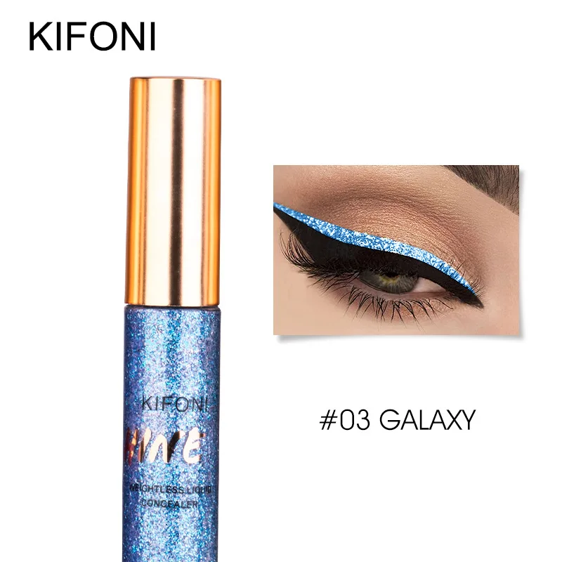KIFONI Glitter Eyeliner Waterproof Makeup Eye Liner Pencils Long Lasting Shimmer White Blue Color Brand Liquid Eyeliner - Цвет: 03