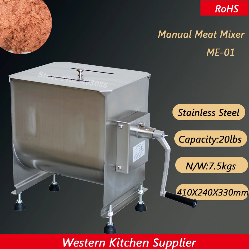 commercial food grade manual meat mixer 10l/20lbs food mixer with
