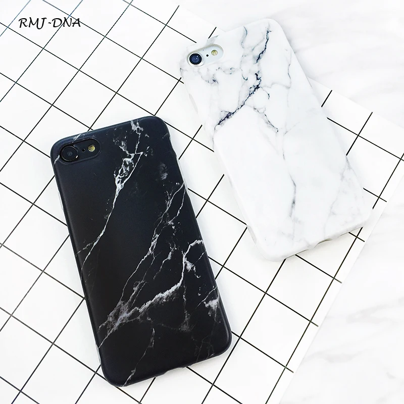 Чехол с мраморным узором для iphone 6 s Plus текстурный чехол телефона 7 черно-белые