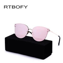 RTBOFY 2017 New Cat Eye Sunglasses Women Brand Designer Fashion Twin-Beams Mirror Cateye Sun Glasses For Female UV400 with box