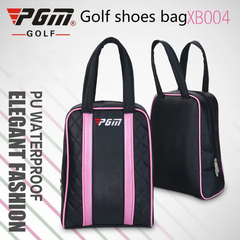 PGM сумка для туфель для гольфа для мужчин водонепроницаемая искусственная кожа высокой емкости прочная Soild сумка для гольфа можно положить в 44 размер обуви BG134