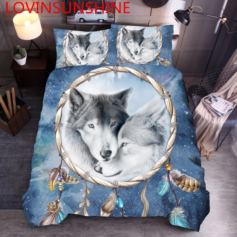 LOVINSUNSHINE 3D Волк постельных принадлежностей король королева пододеяльник наборы утешитель постельных принадлежностей s TY01