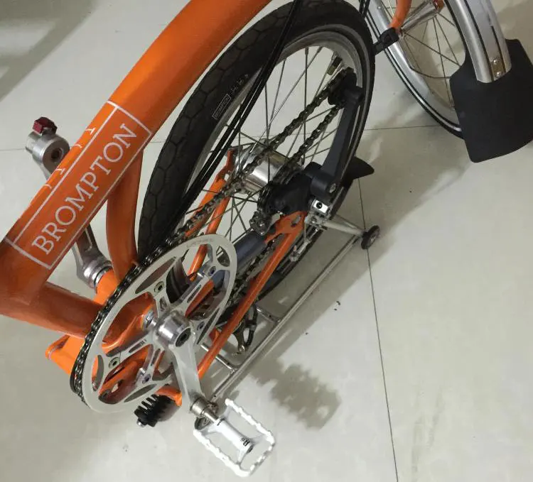 Стойка для велосипеда из алюминиевого сплава Brompton SEMA, супер светильник 58 г, полка содержит 4 направляющих колеса, складной велосипед с простой колесной полкой