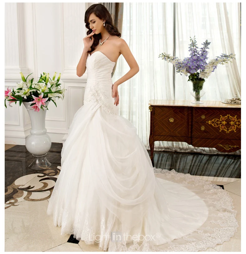 

free shipping bride robe de soiree vestido de noiva 2016 bridal gown new hot sweetheart organza bandage Cheap wedding Dresses