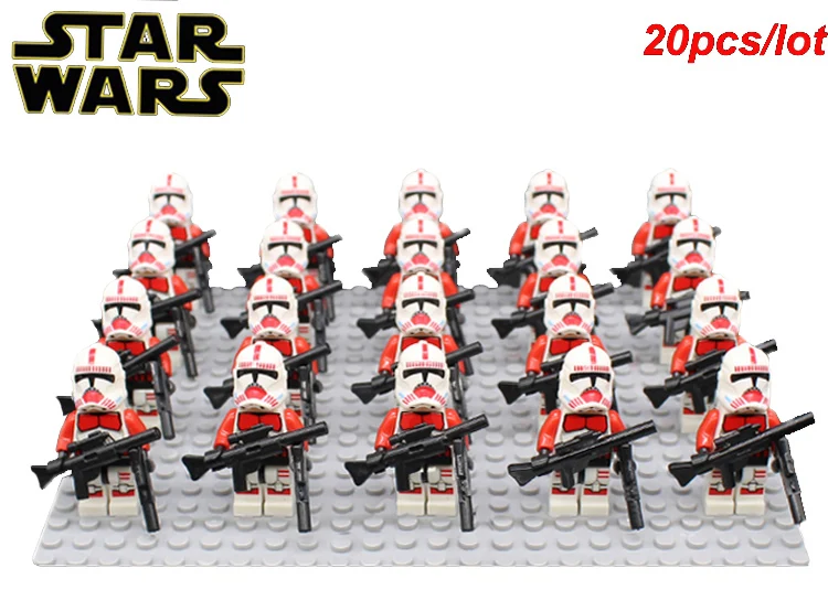 STAR WARS IMPERIAL RED CLONE SHOCK TROOPER 75046 WITH SIX