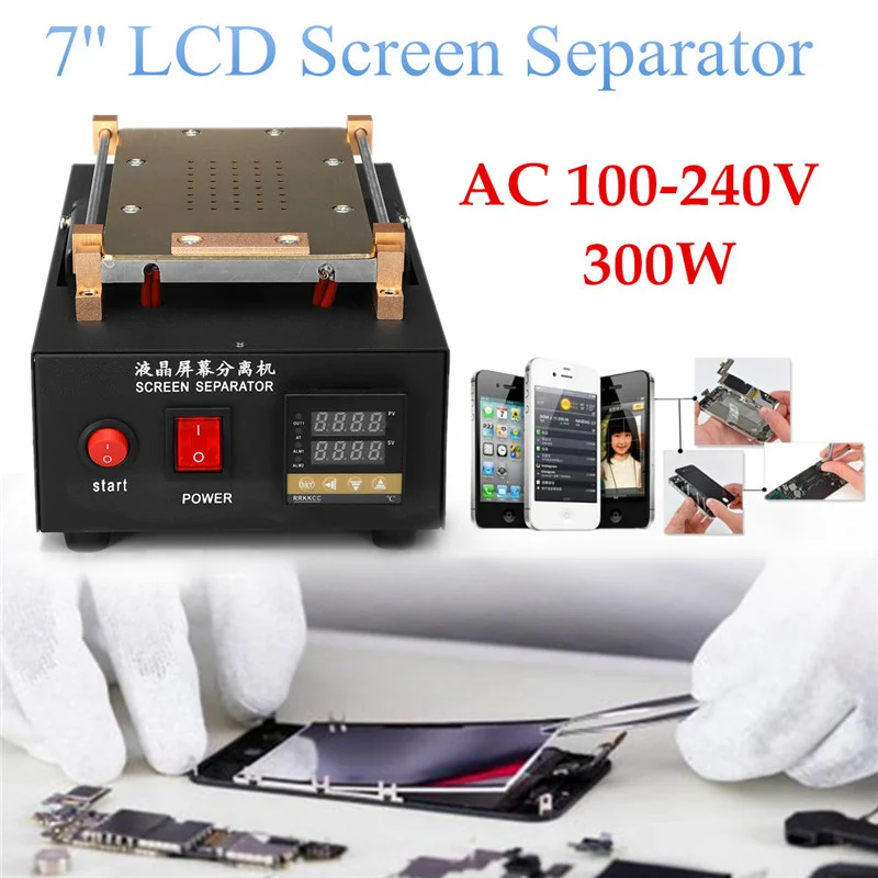 

Doersupp 7" LED Screen Separator 300W AS-3X US AC 100-240V 50-60Hz Safety Power System Built-in Imported Suction Pump Auto Heat