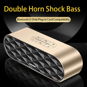 

Smart Bluetooth speaker dual horn Dual chip bass noise cancelling stereo surround sound portable HD call TF card voice prompt