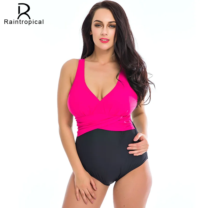 

M~4XL Plus Size Swimwear One Piece Swimsuit Women 2019 Hot Sale Swim Suit Bodysuit Badpak Beachwear Retro Vintage Bathing Suit
