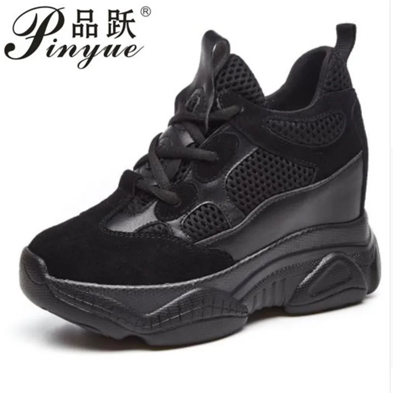 

New 2018 high heels ladies casual shoes ladies wedge platform shoes women casual women swing slimming shoes black