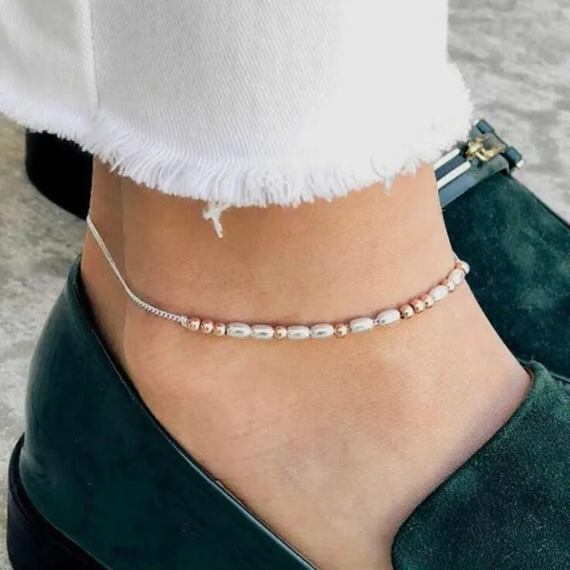 

Fine Pearl Jewelry Pearl Anklets Bracelets For Girl White Near Round Stone Beads Pearl fine jewelry Trendy Fashion For Women