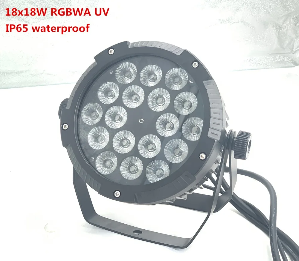 

IP65 waterproof led Par Light 18x18W RGBWA UV 6in1 LED PAR DMX512 control professional stage DJ equipment disco lights