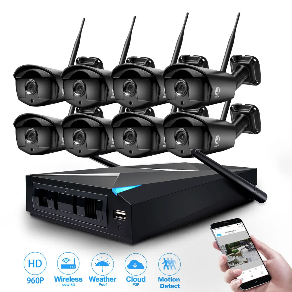 

JOOAN 4CH CCTV System Wireless 1080P NVR 4PCS 2MP IR Outdoor P2P Wifi IP Security Camera System Surveillance Kit