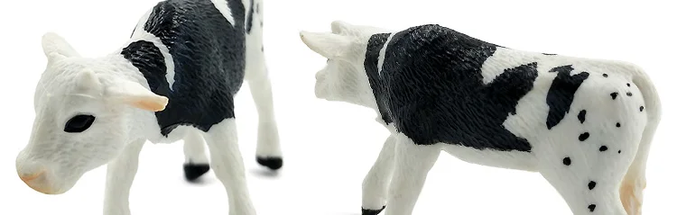 Ферма птицы Kawaii моделирование мини молоко Корова Крупный рогатый скот бык теленок пластик бык животное модель фигурка игрушки Фигурки домашний декор украшения