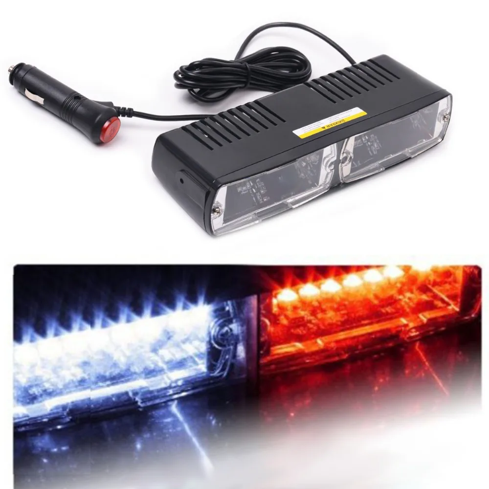 WHDZ Car Universal 16 LED Red/White Police Strobe Flash Light Dash Emergency Flashing Lightin