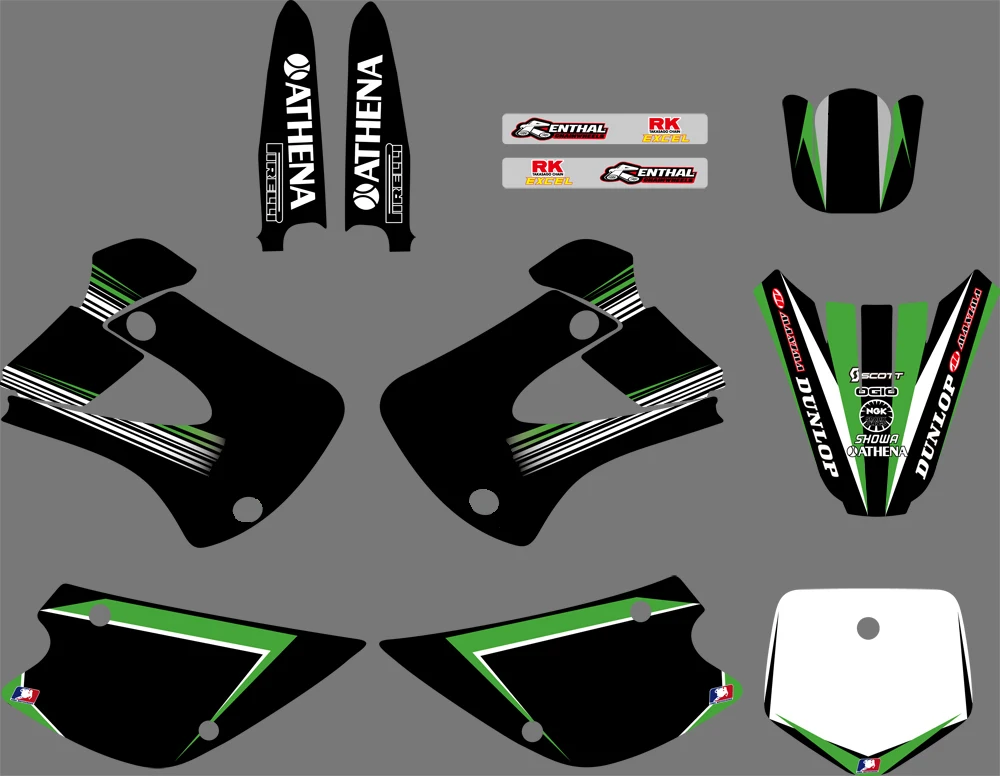 Набор наклеек для графики и фона Kawasaki KX85 KX100 2001 02 03 04 05 06 07 08 09 10 11 2012 2013 KX 85 100|sticker