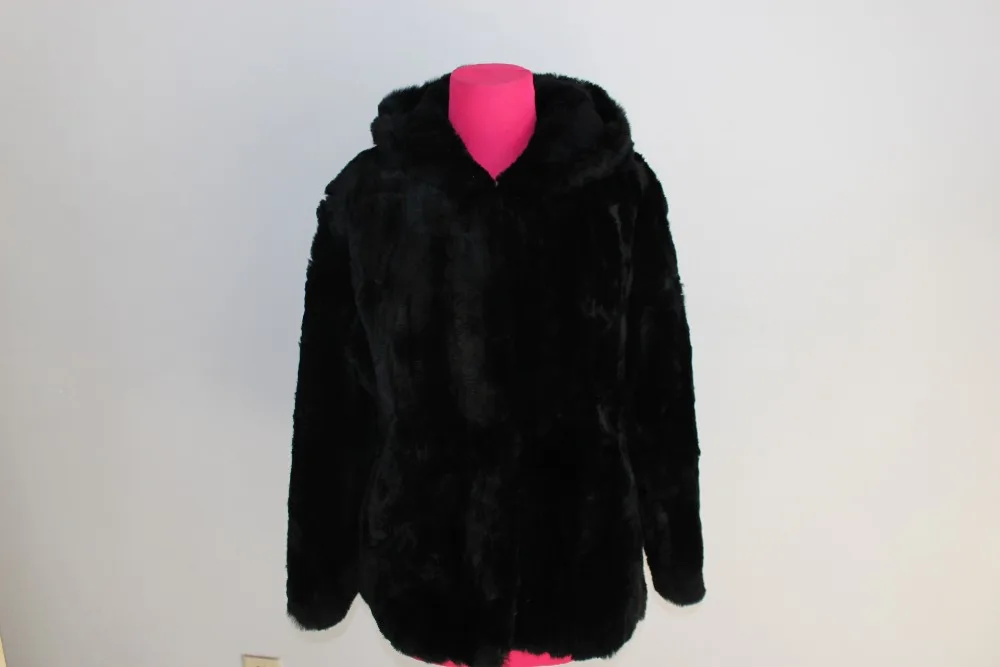 Linhaoshengyue передовое пальто из натурального кроличьего меха с капюшоном