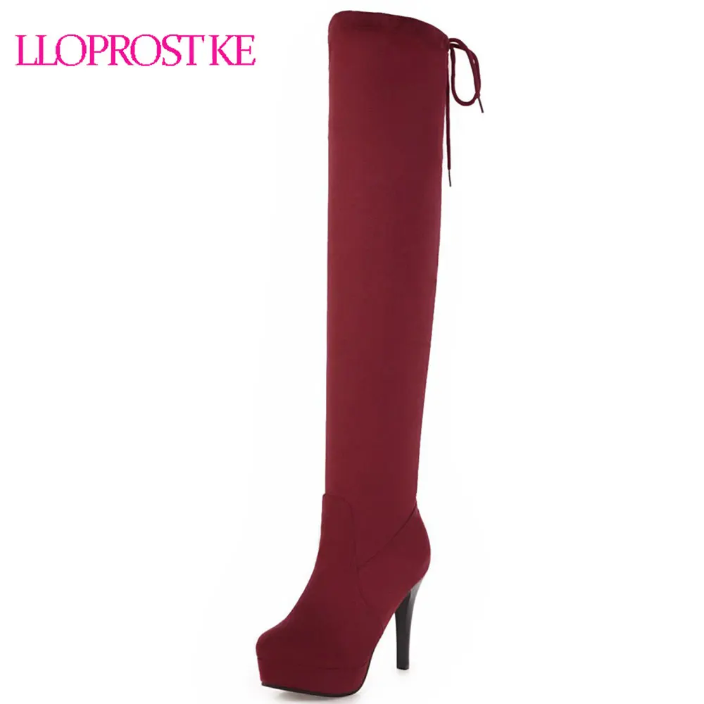 

Lloprost ke new women shoes woman boots large size 33-43 autumn over the knee boots thin high heels shoes sexy party boot D788