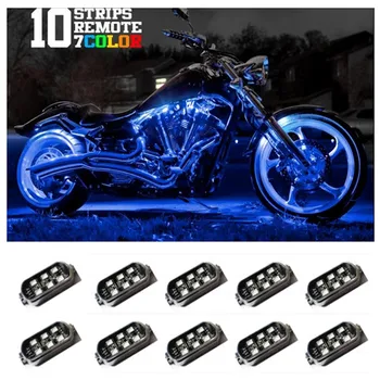 

Car LED Strip Light, Multicolor Music Car Interior Atmosphere Lights with Wireless Remote Control, 10pcs RGB 60 LEDs Strip