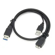 0.5MUSB 3.0 Mobile Hard Disk Cable AM Male To Micro B Male Port Double Head Y Type Up To 5 Gbps Data Transmission Cable usb 3 0 am to micro b male cable 1 8m length