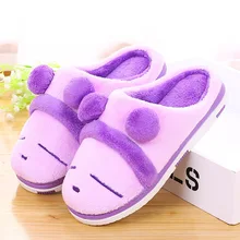 2016 High Quality Winter Home Slippers Cartoon Rabbit Cotton Plush Shoes Men Women Children Chaussons Household Zapatillas Casa