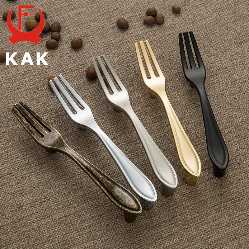 KAK модные ручки шкафа из цинкового сплава кухонная ложка вилка нож ящика новая