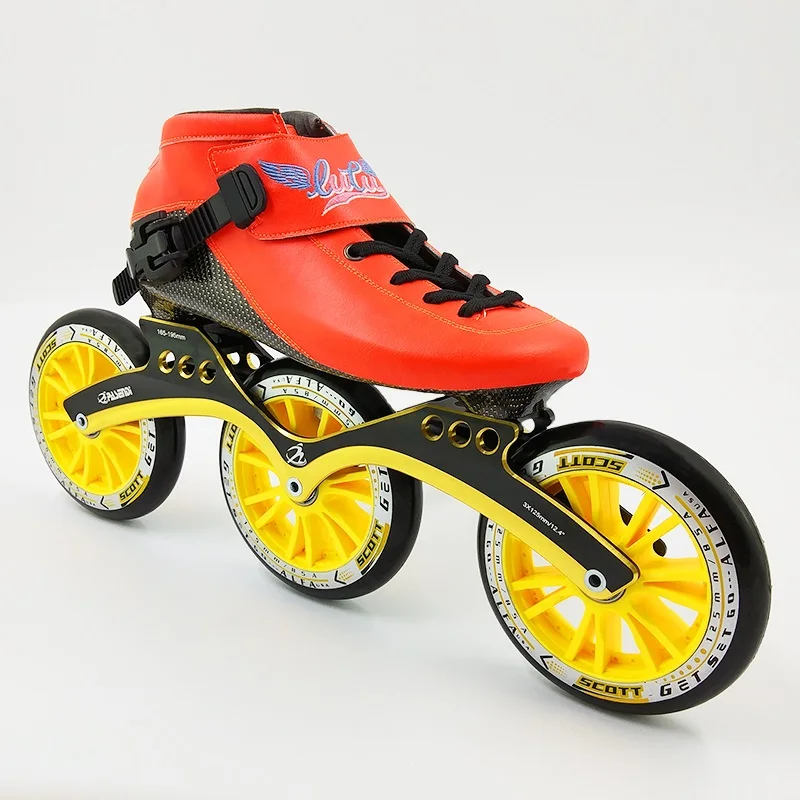 125 мм коньки новые детские роликовые коньки большие колеса полный углерод профессиональная обувь для катания на коньках Мужские роликовые коньки ботинки для взрослых женщин - Цвет: same picture