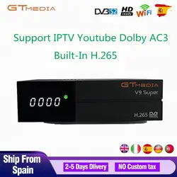 Gtmedia DVB-S2 Встроенный Wi-Fi H.265 Freesat V9 супер Спутниковое ТВ-приемник Поддержка Youtube Dolby AC3 Cccam IP ТВ телевизионный тюнер