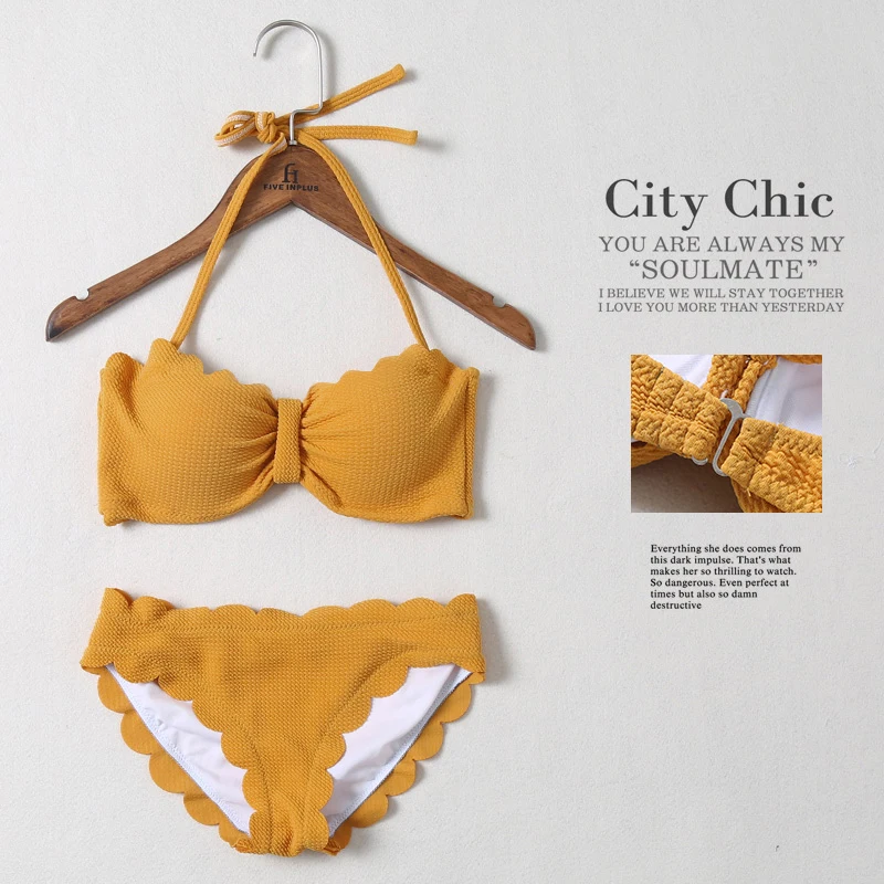 Sexy Wave edge women swimming suit new black Push Up two Piece swimsuit Korean version bikini beach wear women swimwear Sexy Wave edge women swimming suit new black Push Up two Piece swimsuit Korean version bikini beach wear women swimwear