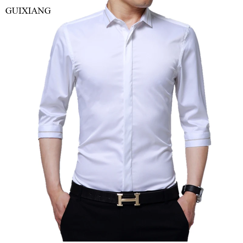 New Arrival Summer Style Men Three Quarter Sleeve Shirt Fashion Casual