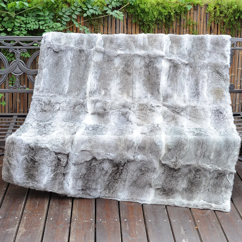 

CX-D-08B2 European Bed Towel Winter High Quality Real Rabbit Fur Bed Sheet