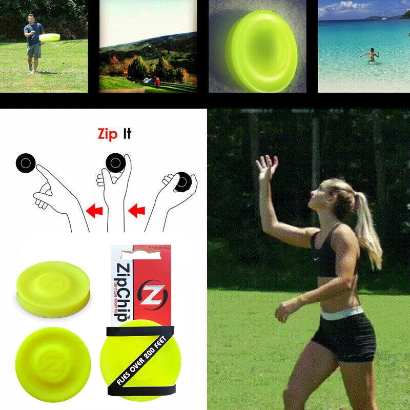 البريدي رقاقة Frisbie القرص البسيطة جيب مرنة لينة جديد تدور في اصطياد لعبة ZipChip تحلق القرص طريقة جديدة ل اللعب