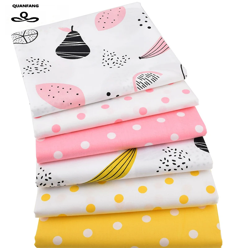 

QUANFANG Twill Cotton Fabric Patchwork Cartoon Tissue Cloth Of Handmade DIY Quilting Sewing Baby&Children Sheets Dress Material
