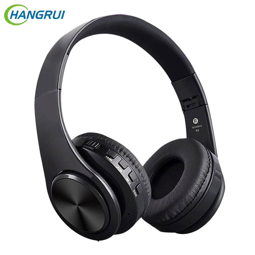 

Hangrui Bluetoother Headphone Audio Stereo Handsfree Headset Earphone Headset Wireless With Mic Support TF Card For Phone PC