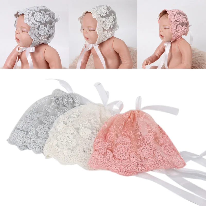 

M89CInfant Newborn Baby Girls Kids Lace Floral Hat Cap Beanie Bonnet Hats Photo Prop