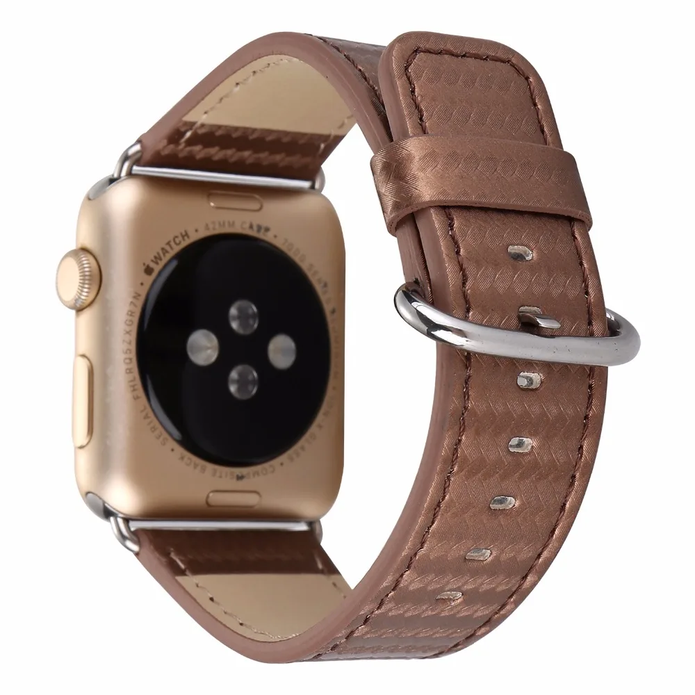 XQ145 38/42 мм ремешок для наручных часов iwatch, углеродное волокно кожаный ремешок сменный ремешок для часов с классической пряжкой для наручных часов Apple Watch