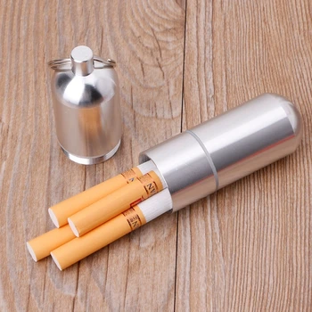 

New Ptable Mini Aluminum Cigarette Case Keychain Waterproof Toothpick Holder