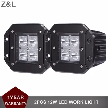 

1PAIR 12W Flush Mount LED Work Light Bumper Rear POD Driving Lamp Wagon Car Truck Pickup Tractor 4x4 4WD 12V 24V SUV Headlight