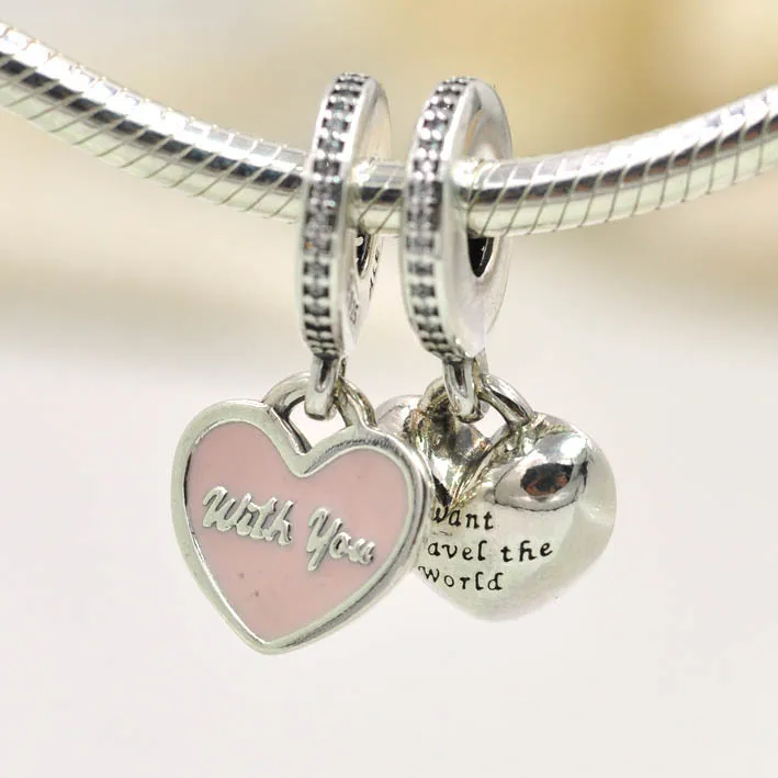 2017 Autumn Fits Pandora Bracelets Travel Together Silver Charms 2017 Autumn Fits Pandora Bracelets Travel Together Silver Charms With Pink Enamel Original 925 Sterling Beads Diy Jewelry In From
