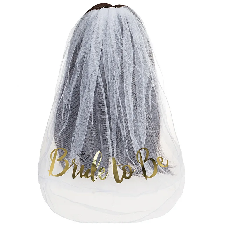 Hen Party Favors Gold Bride To Be Veil Team Bride To Be Bridal Shower Wedding Decoration Party Bride Party Decor HW65 (2)