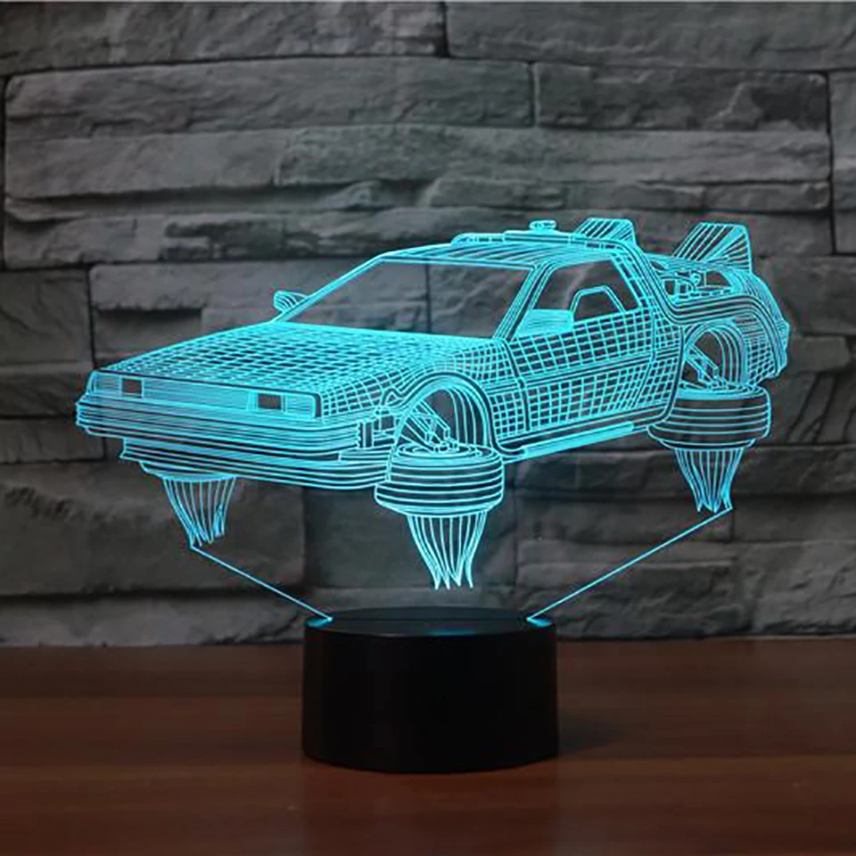 Творческие спортивный автомобиль 3D лампа LED USB 3D ночник 7 цветов дистанционный выключатель touch 3D настольная лампа настольная 3D ночь лампа