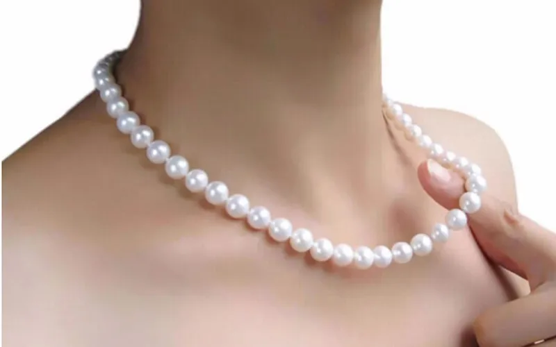 Round freshwater pearl necklace  (4)