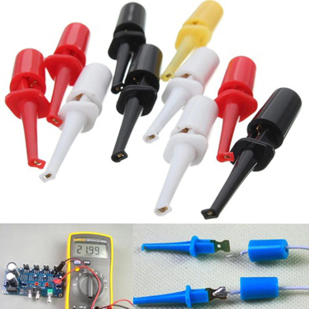 

10Pcs Multimeter Wire Lead Hook Clip Electronic Test Probe Grabber Connector
