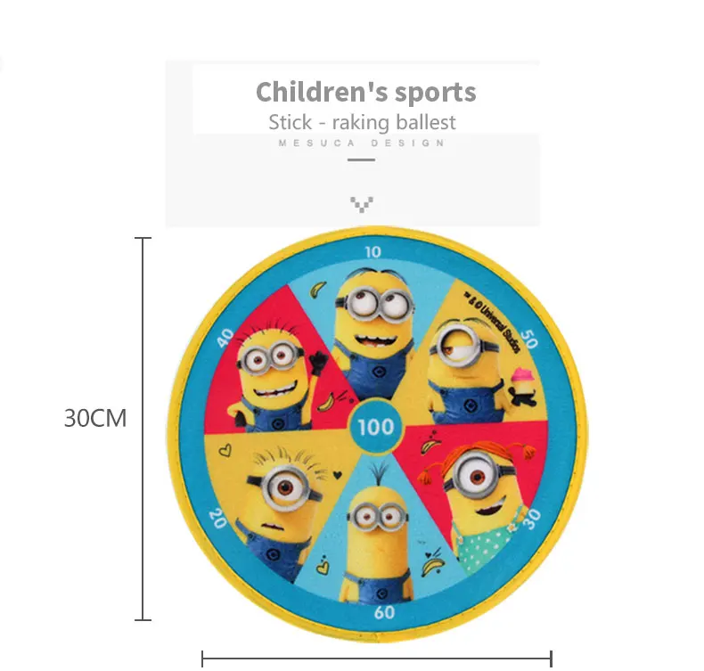 Миньоны, спортивные игрушки, тканевая Дротика, набор для доски 30 см с 4 шариками, детский мяч, мишень, игра для детей, игрушка для безопасности
